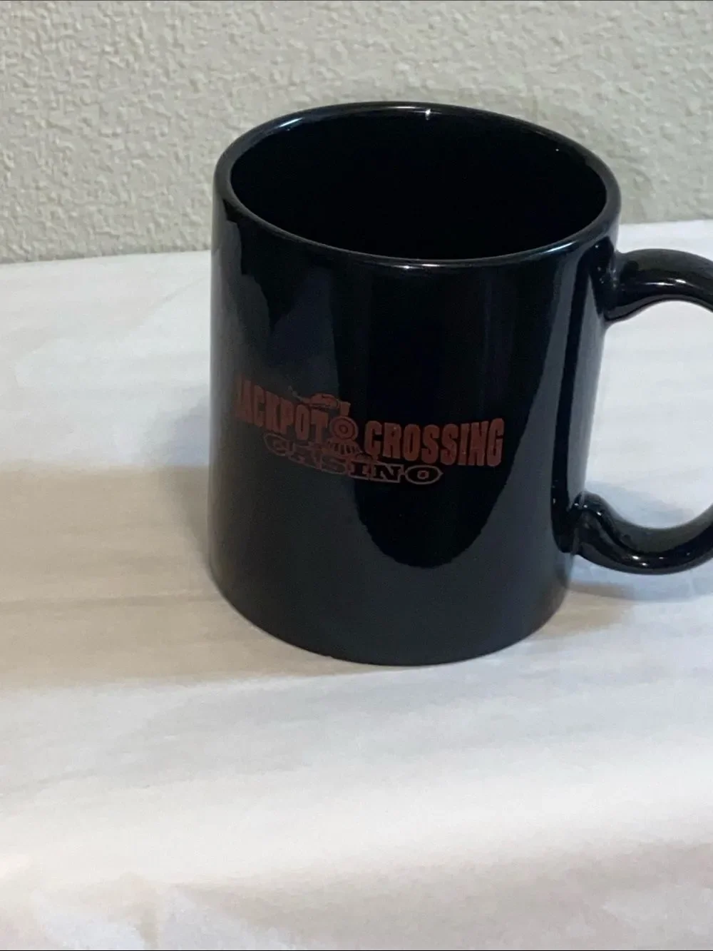 10/$50 !it jeans Black Coffee Mug with Red Jackpot Design